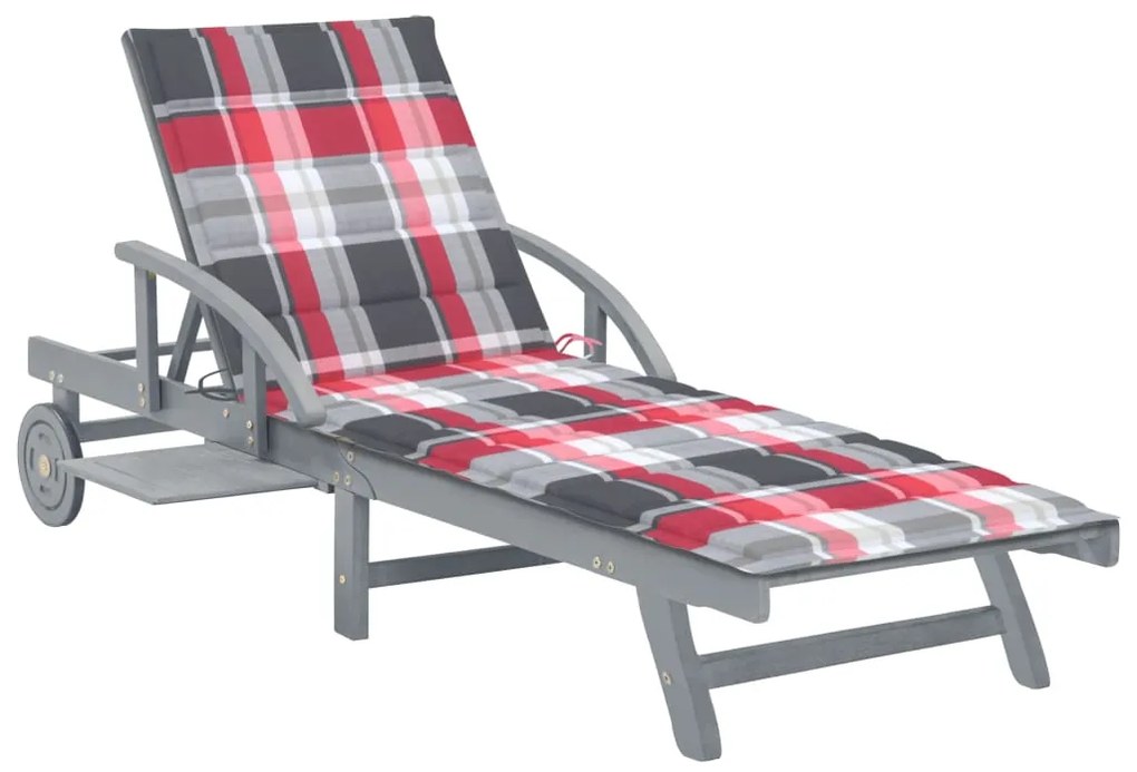 vidaXL Șezlong de grădină cu pernă, lemn masiv de acacia