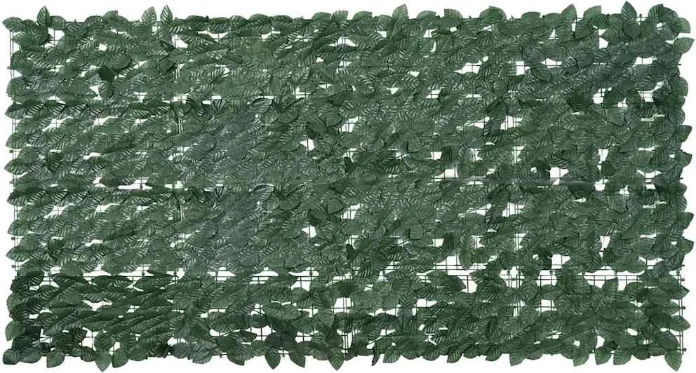 vidaXL Paravan de balcon, frunze verde închis, 200x100 cm