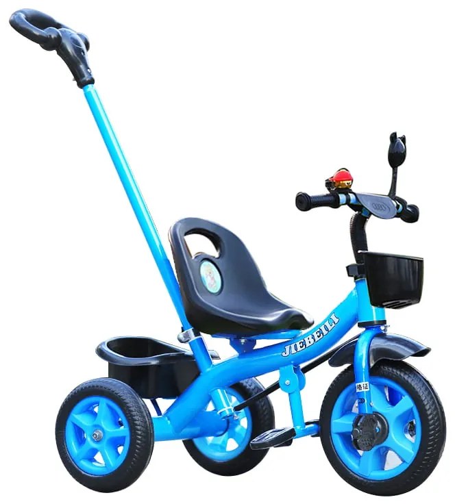 Tricicleta cu pedale pentru copii 2-5 ani, Maner parental, Albastru