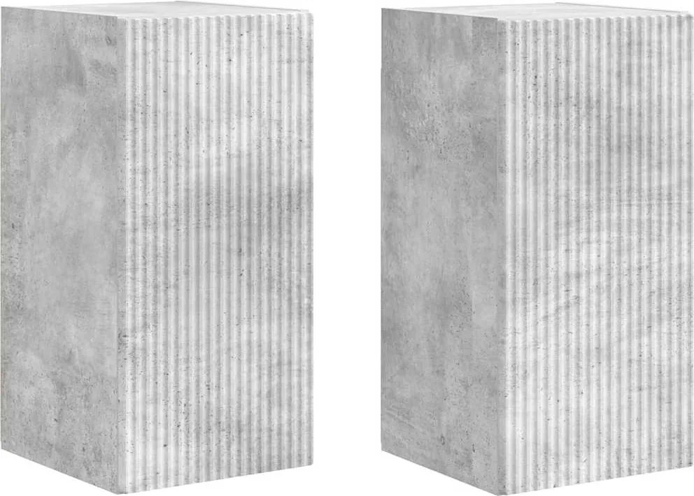 vidaXL Dulap TV de perete 2 pcs Beton 30 x 31 x 60 cm Lemn compozit