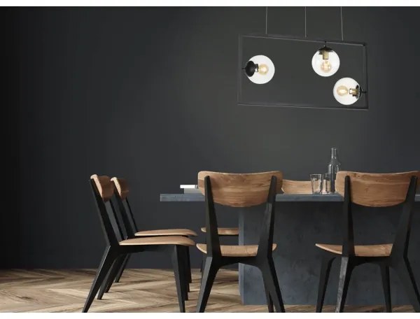 Lustră pe cablu REY 3xE27/7W/230V neagră Klausen 103002