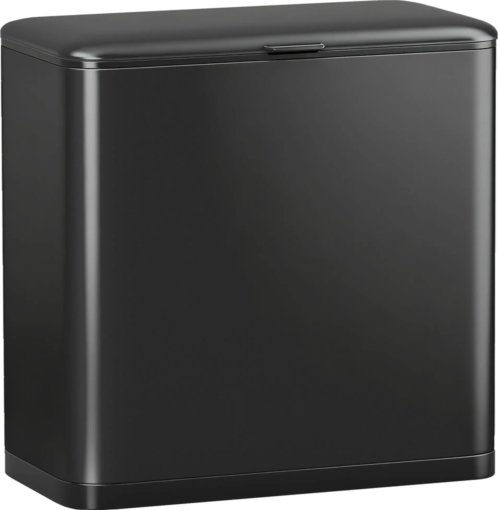 HOMCOM Pubelă 8 L cu Capac din Oțel Inoxidabil, Suspendată sau de Sine Stătătoare, 29,7x17,4x30 cm, Negru | Aosom Romania