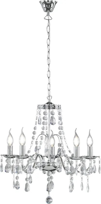 Trio BAROQUE R11085006 Candelabre, Lustre crom metal excl. 5 x E14, max. 40W IP20