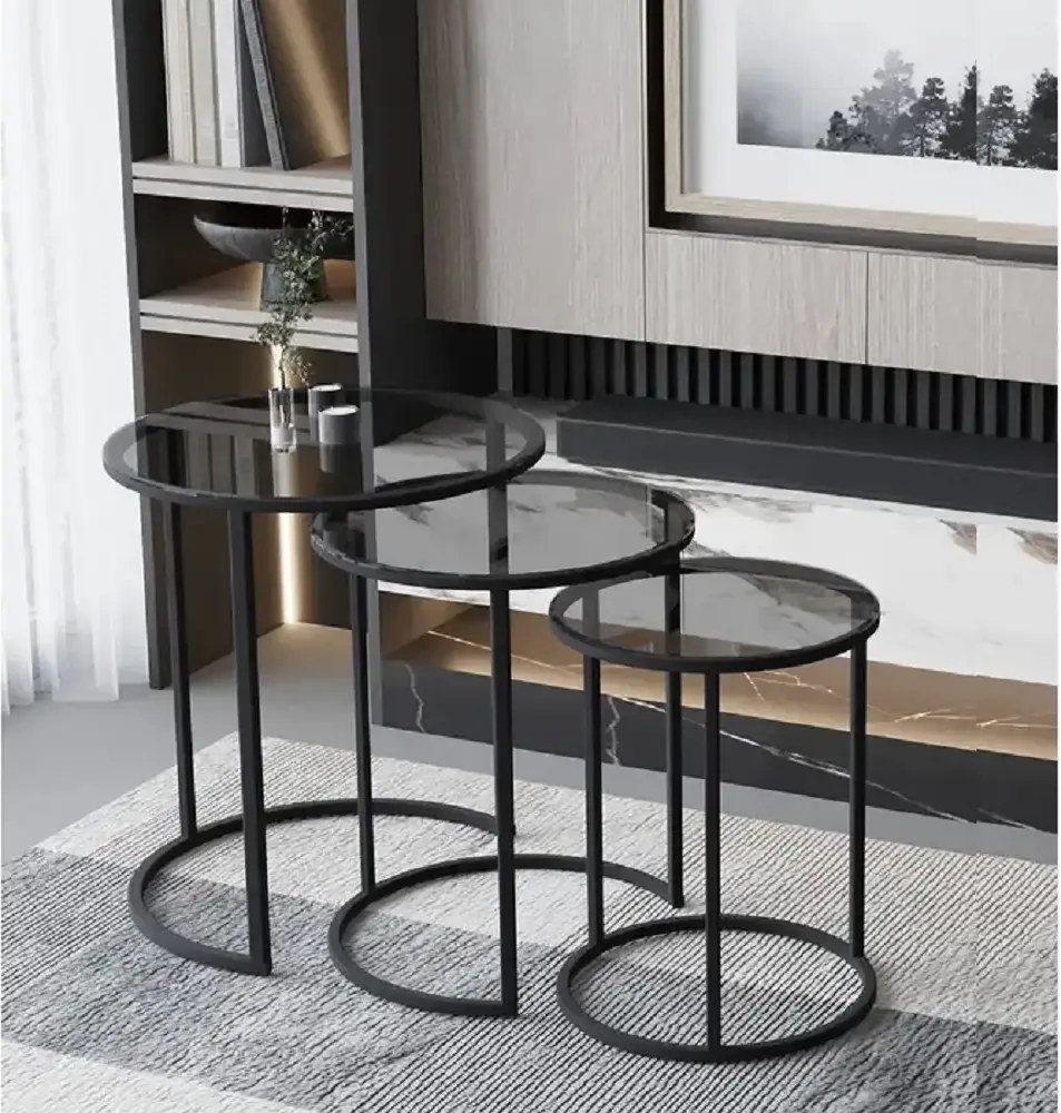 Set masuta de cafea sticla,Seria 440,Homs, 3 buc,0027