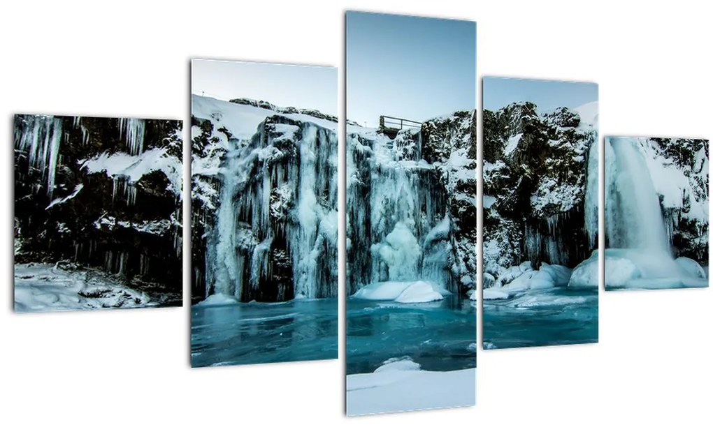 Tablou cu cascade înghețate (125x70 cm), în 40 de alte dimensiuni noi