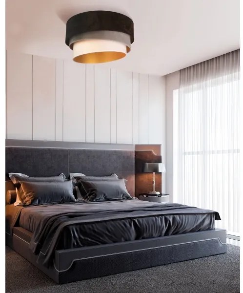 Plafonieră Duolla DEVON 1xE27/40W/230V d. 45 cm negru/gri/bej