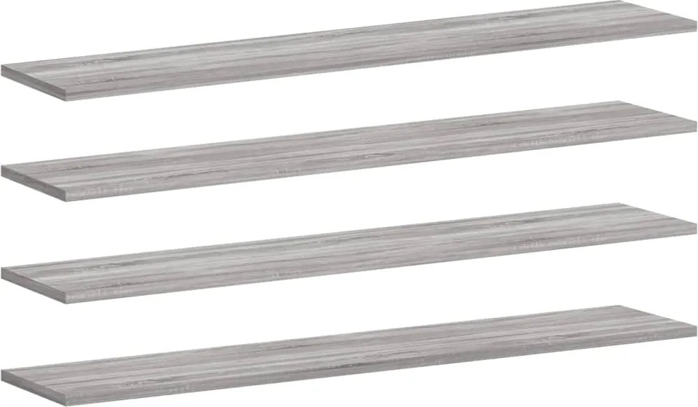 vidaXL Rafturi de perete, 4 buc., gri sonoma, 100x20x1,5 cm, lemn