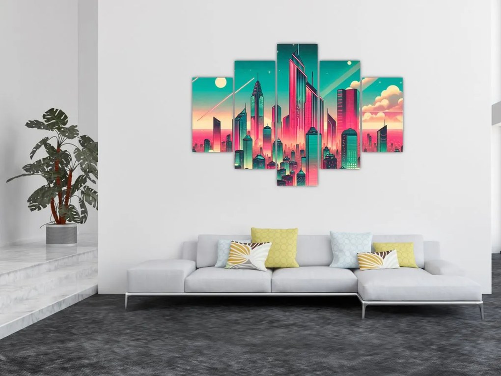 Tablou – Metropolă în stil pop-art (150x105 cm)