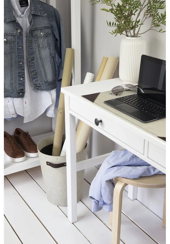 Coș de gunoi crem pentru birou Aries Canvas Paper Laminate – Bigso