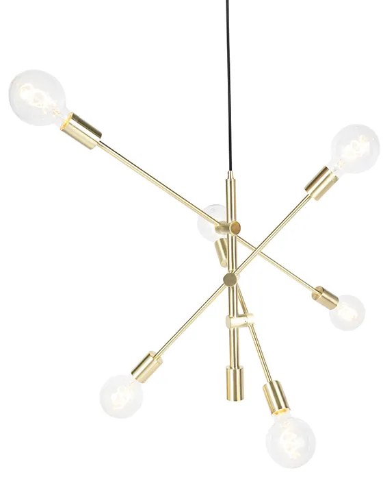 Lampă suspendată Art Deco din alamă cu 6 lumini - Sydney