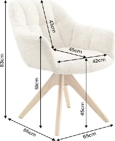 Scaun pivotant PAPILLON tesatura chenille/ stejar