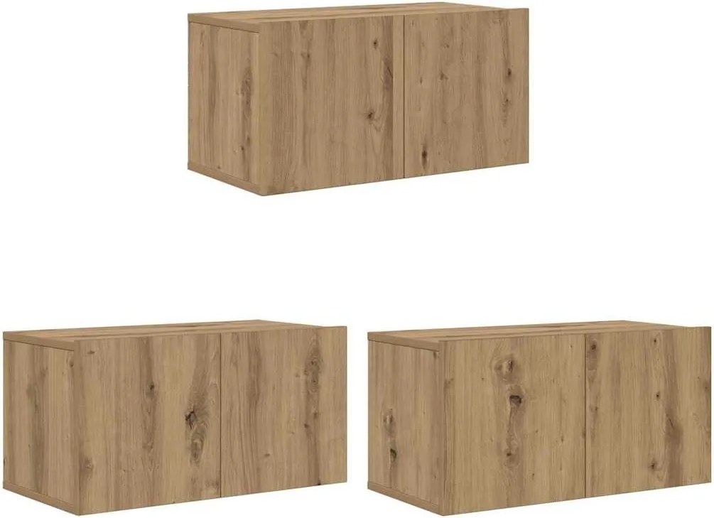 vidaXL Set comodă TV 3 pcs Maro 60 x 30 x 30 cm Lemn compozit