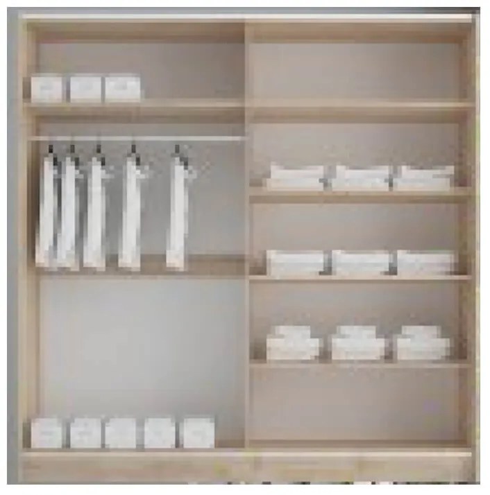 Dormitor GLOBAL100 - oak blanco/dark capucino
