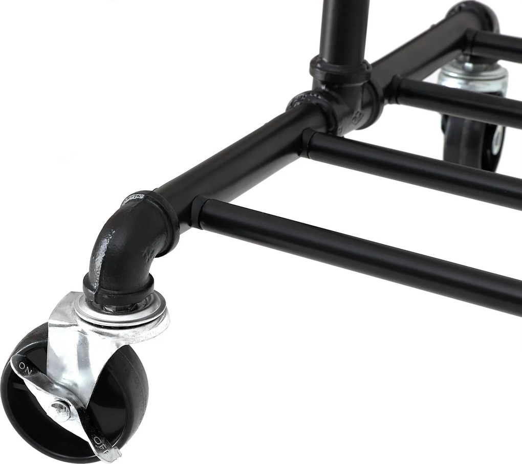 Regal de haine multifunctional negru pe roti RALVO