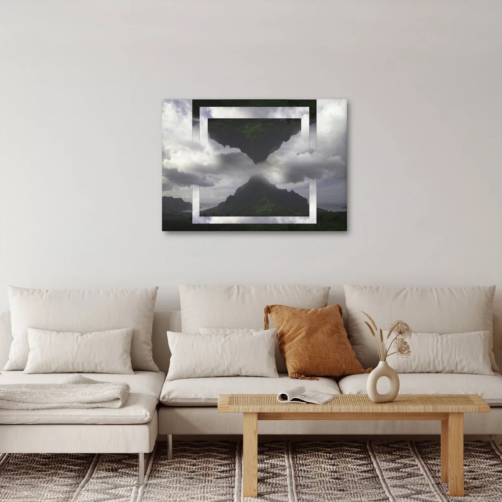 Tablou - Munții din Islanda, colaj geometric (70x50 cm)