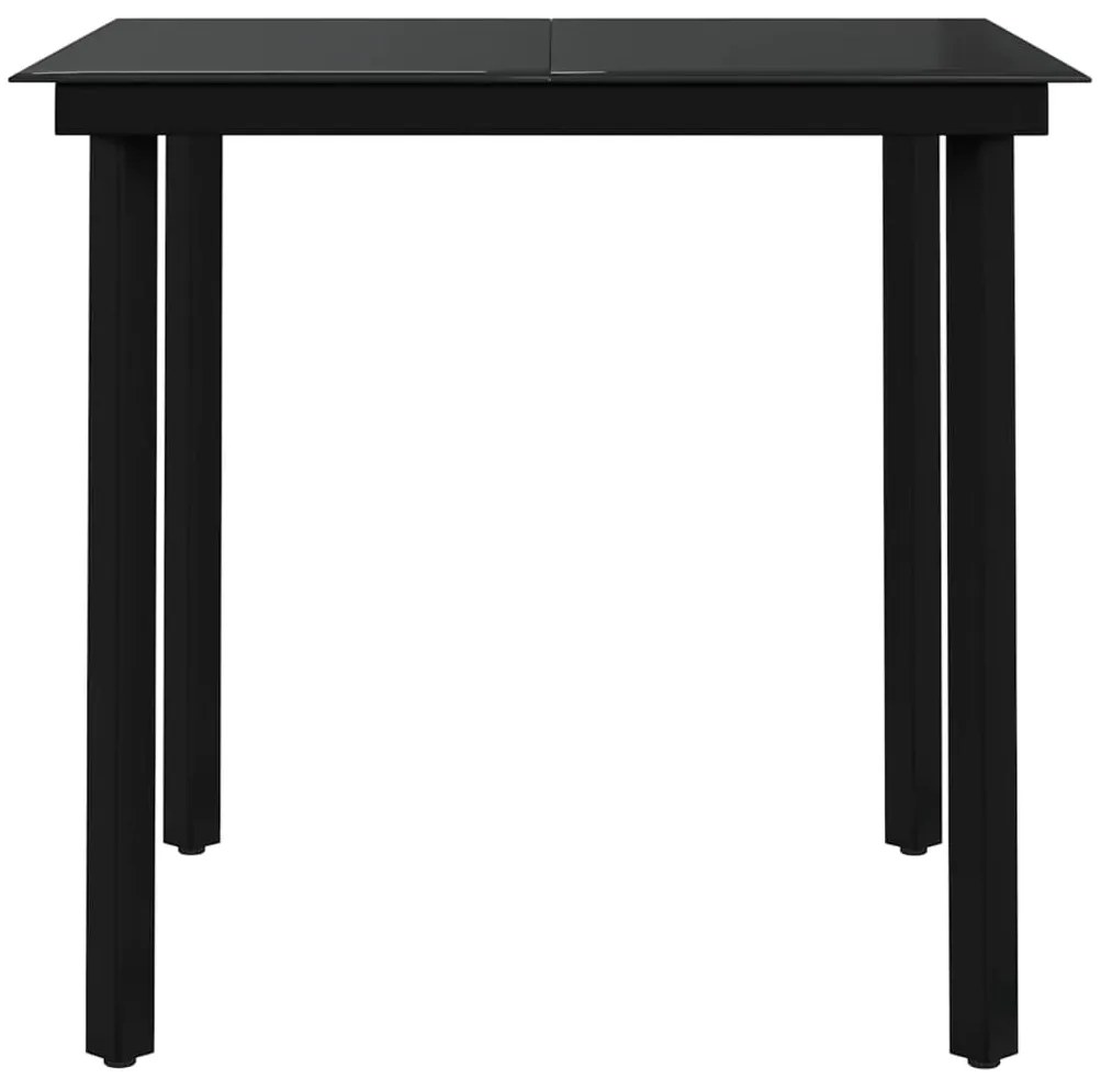 Set mobilier de gradina, 3 piese, negru Negru, Lungime masa 80 cm, 3