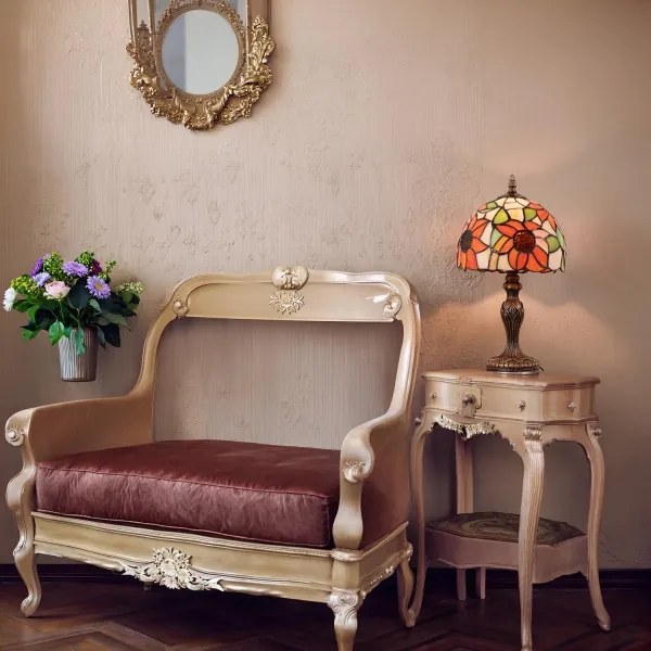 BRILAGI - Lampă de masă Tiffany cu abajur din vitralii SUNFLOWER 1xE27/60W/230V