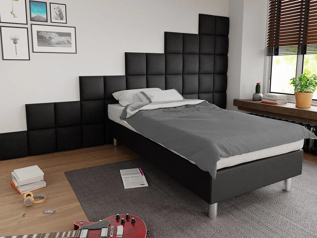 Panou de perete tapițat Pazara 30x30 (piele ecologică soft 011 (Negru). 1054238