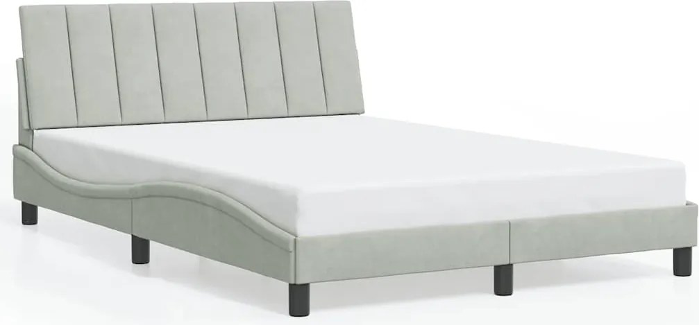 vidaXL Cadru de pat fără saltea, Hanko, gri deschis, 120x200 cm, catifea