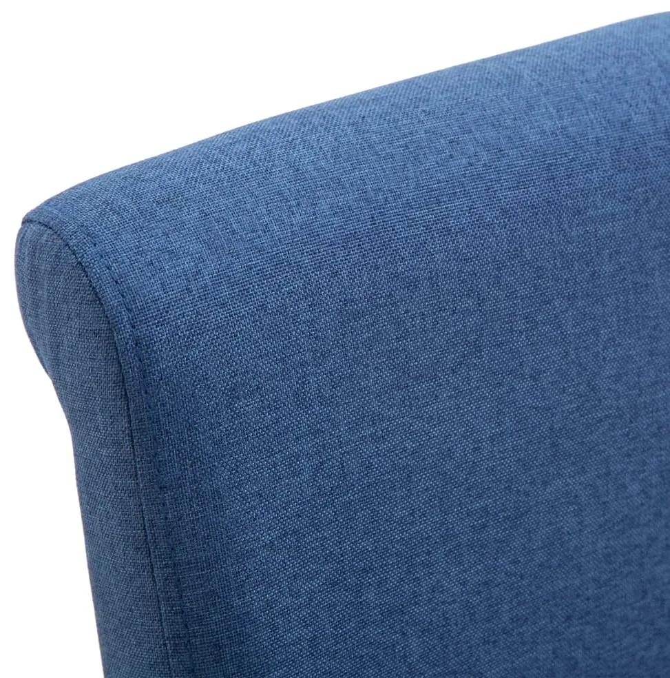 Scaune de sufragerie, 4 buc., albastru, material textil 4, Albastru
