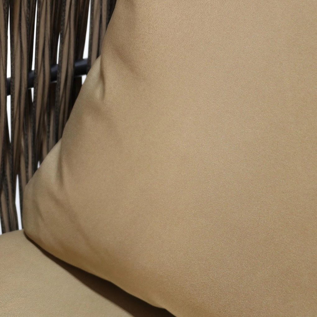 Set modern de luat masă pentru grădină, 6‑piese, pentru 6 persoane, Kaki+Culoare naturală