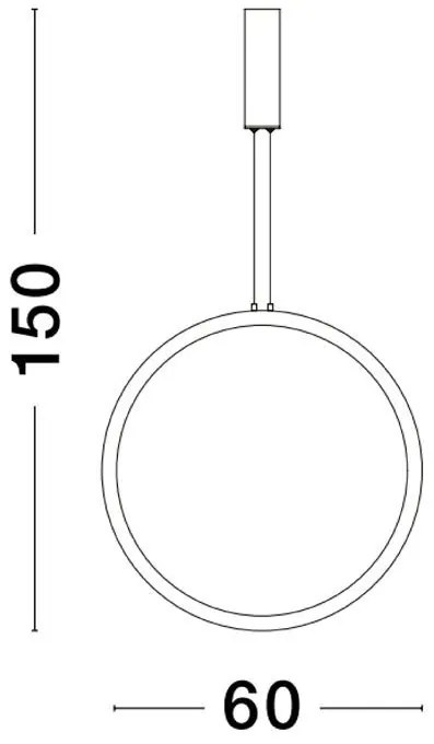 Pendul LED dimabil design modern Change auriu 60cm
