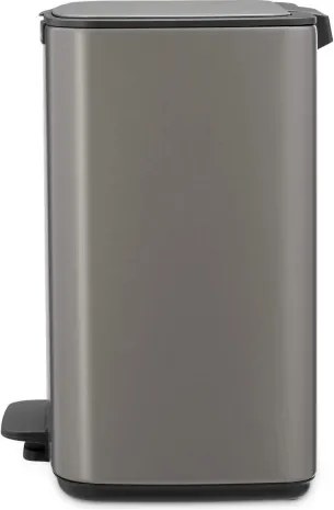 Cos de gunoi Brabantia Bo Pedal 1010128, 12 l, Inchidere usoara, Baza antiderapanta, Gri