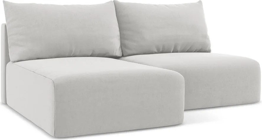 Colțar gri deschis extensibil/cu spațiu de depozitare cu tapițerie din catifea (cu colț pe partea stângă/cu șezlong) Kalena – Makamii