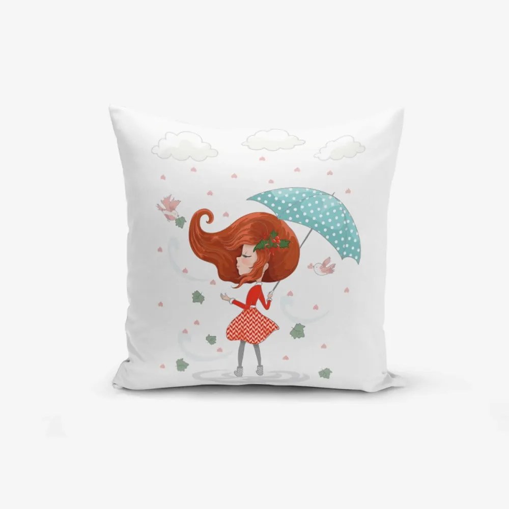 Față de pernă Minimalist Cushion Covers Girl With Umbrella, 45 x 45 cm