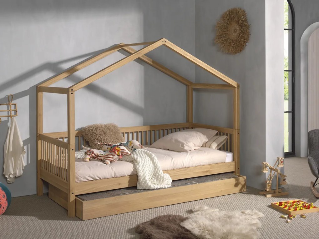 Set FORREST OAK format dintr-un Pat copii Vipack (90 x 200 cm) și un sertar.
