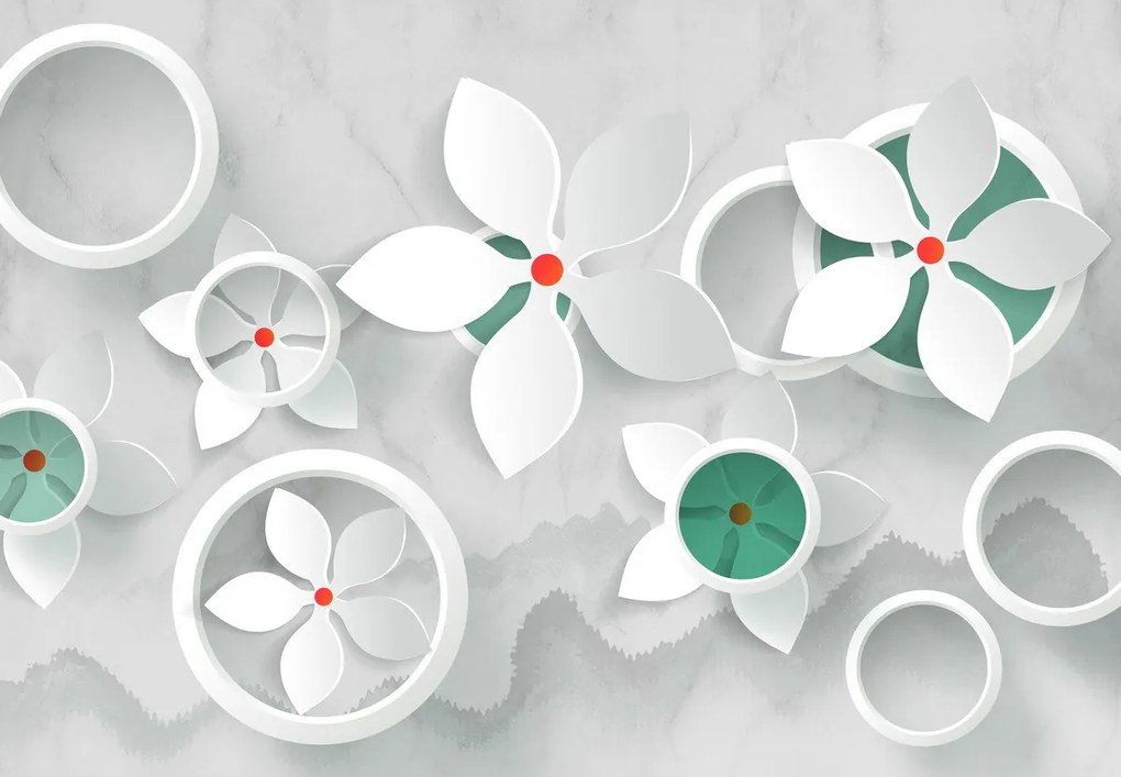 Fototapet - Flori 3D abstract (147x102 cm)