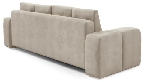 Canapea extensibilă tapițată ALMADA, 3 locuri, cu spațiu de depozitare, bej