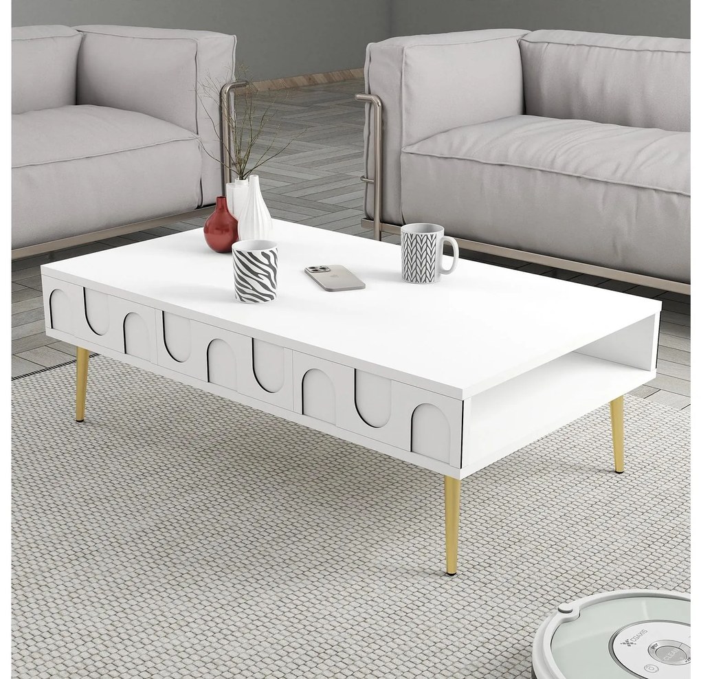 Măsuță de cafea Bipemu 1 (alb + auriu) . 1093324