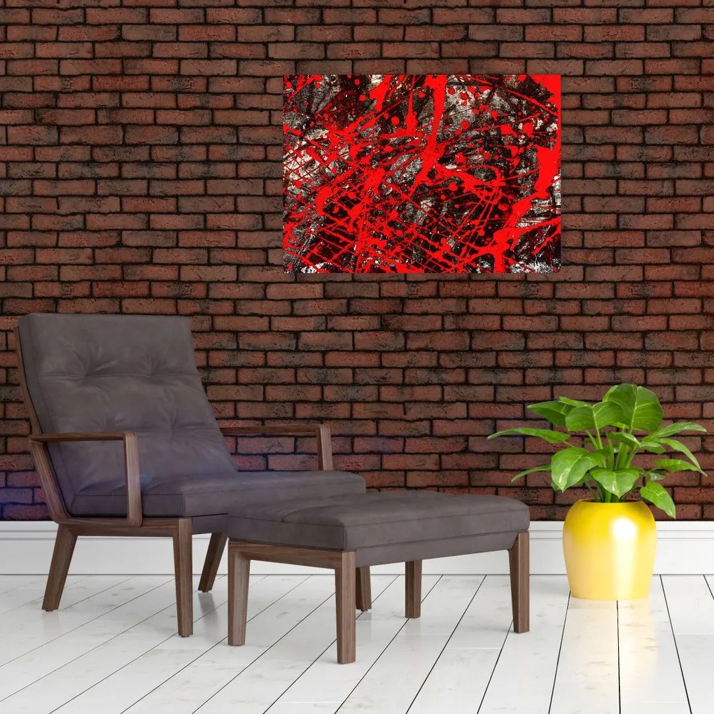 Tablou pe sticlă - Abstracție expresivă (70x50 cm)
