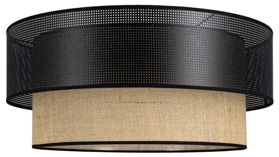 Plafonieră BORHO 1xE27/60W/230V Ø 50 cm negru/jută