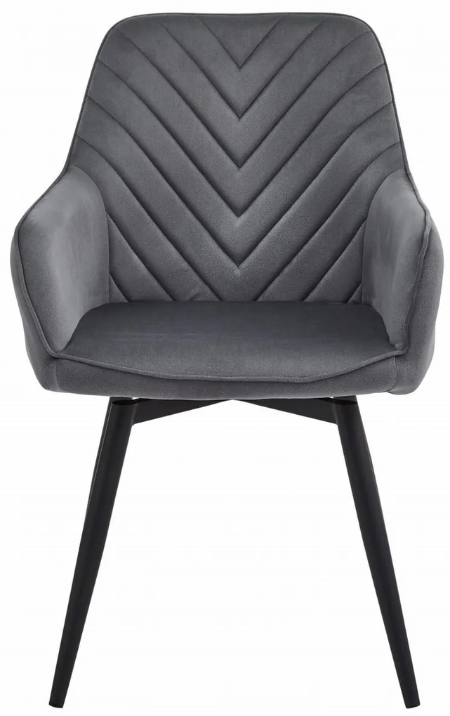 Scaun de masa rotativ NANA360 VELVET, gri inchis