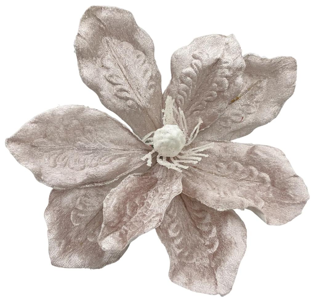 Ornament brad Magnolie Grace 20cm, Roz prafuit