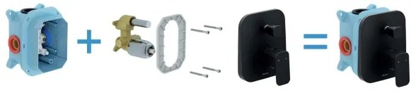 Ravak X070158 - Baterie de duș pentru montaj în perete FREE neagră