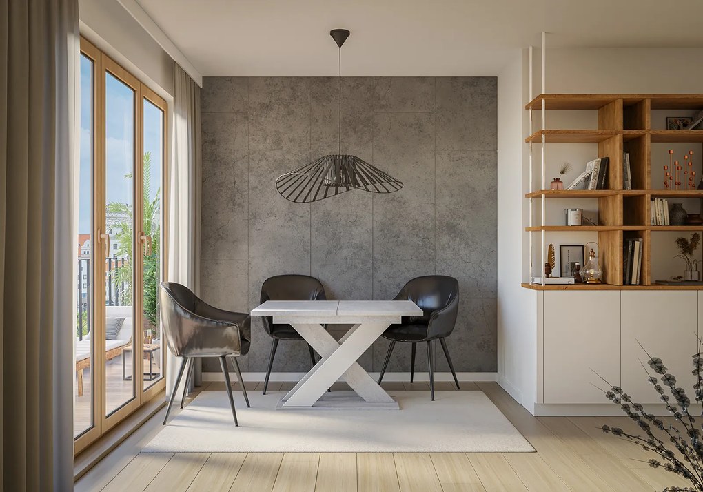 Masă de sufragerie Xalin (gri deschis + Alb) (pentru 4 până la 6 persoane). 1055283