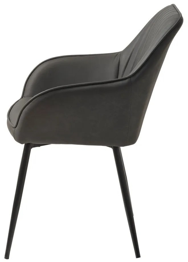 Set de scaune de sufragerie gri închis cu cotiere 2 buc. tapițat Nolan Stripe – Unique Furniture