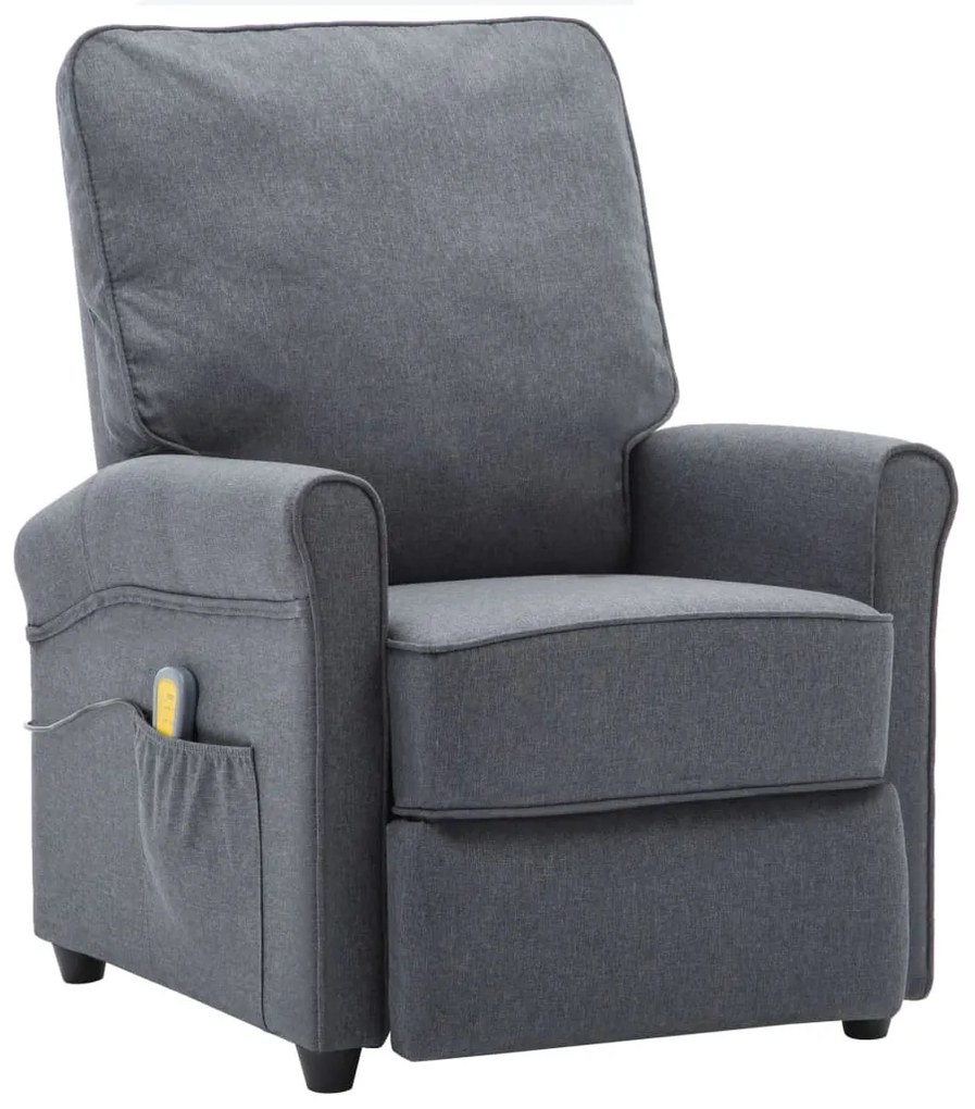 248671 vidaXL Fotoliu de masaj, gri închis, material textil