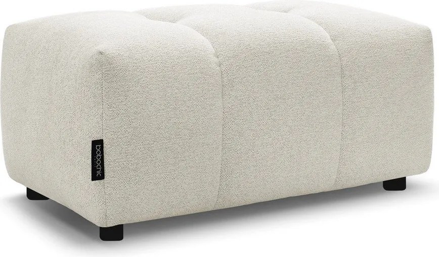 Taburet alb cu tapițerie din chenille Roxelane – Bobochic Paris