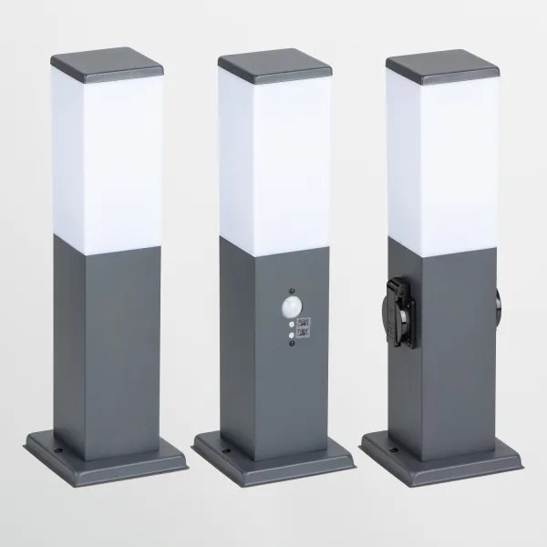 Brilagi - Lampă de exterior NOVA cu 2 prize SCHUKO, 1xE27/15W/230V, 40 cm, IP44, antracit