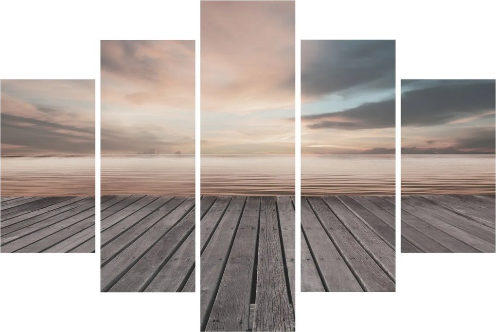 Tablou - Pier la apus de soare (150x105 cm)