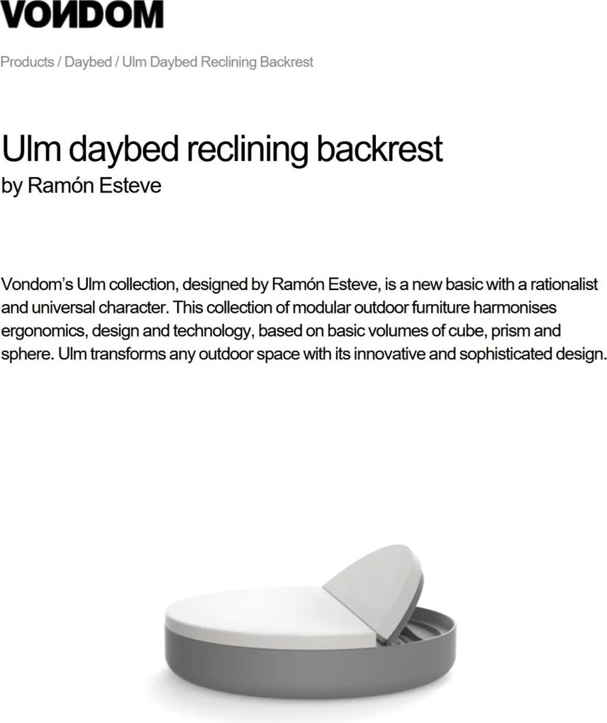 Pat de zi exterior cu spatar rabatabil si parasolar ULM