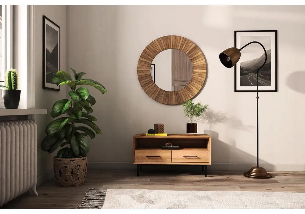 Comodă TV din lemn de stejar 90x50 cm Abies – The Beds