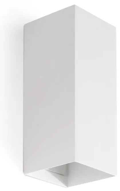 Aplica perete aluminiu alb, 2xGU10, LUNE square