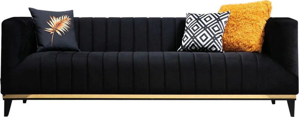 Canapea 3 locuri, Atelier del Sofa, 560ARE1344, Negru