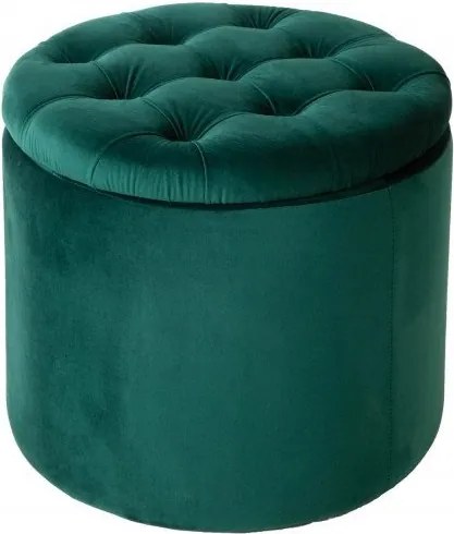 Taburete cu spatiu de depozitare Modern Barock 50cm, verde inchis