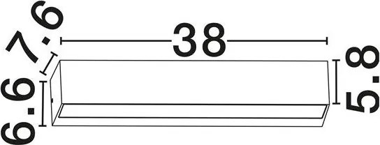 Aplica exterior neagra liniara 38cm IP65 LED CCT PRISMATIC